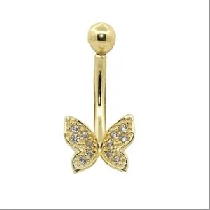 Piercing Bananinha Borboleta Cravejada