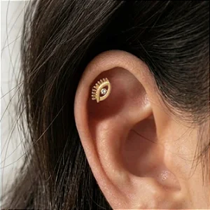 Piercing Olho Grego Pequeno Tarraxa Bolinha