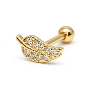 Piercing Folha Cravejada