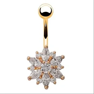 Piercing Umbigo Flor Navetes