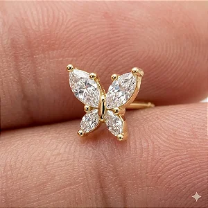 Piercing Borboleta Cravejada 10mm