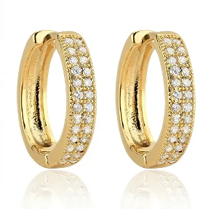 Argola Cravejada Cristal Fio Duplo G