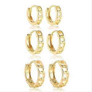 Trio de Argolas Correntinha