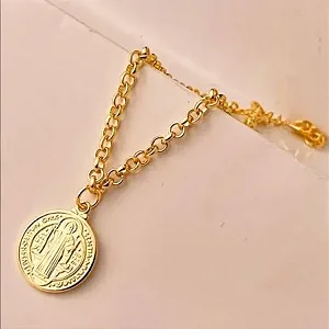 Pulseira Elo Português Pingente O Senhor é Meu Pastor