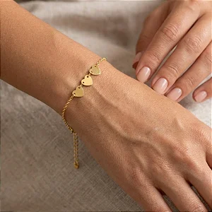 Pulseira Infantil Corações Chapinha