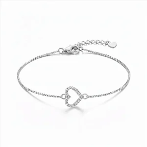 Pulseira Veneziana Coração Cravejada