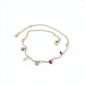 Tornozeleira 4 Zircônias Coloridas