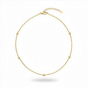 Tornozeleira Corrente Trançada Bolinhas