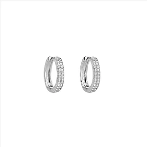 Argola Cravejada Cristal Fio Duplo G