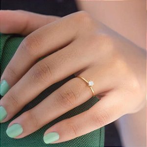 Anel Solitário Clássico