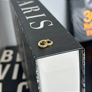 Brinco  Argola Cravejada Reta 1 Fio P