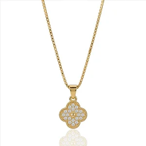 Colar Trevo Cravejado