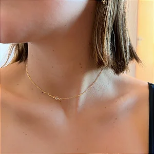 Choker Correntinha e Ponto de Luz