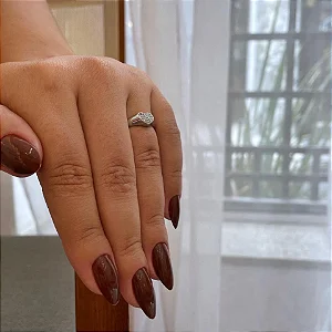 Anel Aro Liso com Coração Cravejado Steel