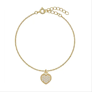 Pulseira Coração Pavê Cravejado