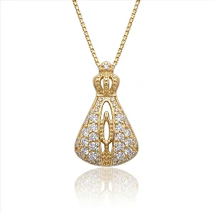 Colar Nossa Senhora Aparecida Pequena Manto Cristal