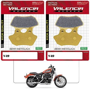 Jogo Pastilha Freio Dianteiro+Traseiro Harley Davidson Xl R Sportster 883/ Flhti Electra Glide Standard 1450 Valencia