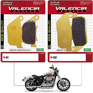 Jogo Pastilha Freio Dianteiro+Traseiro Harley Davidson Xl L Sportster Low 883-1200/ Xl N Iron 883 2013 Valencia