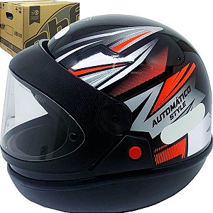 Capacete Ebf Automatico Style Preto/Vermelho