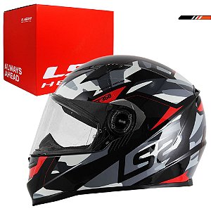 Capacete Ls2 Ff358 Tank Preto/ Vermelho