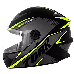 Capacete Fechado Protork R8 Preto/Amarelo