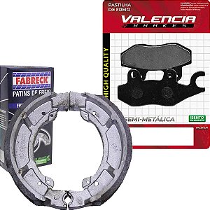 Kit Pastilha + Lona Freio Xtz 125 2002 a 2016 Valencia Brakes/Fabreck