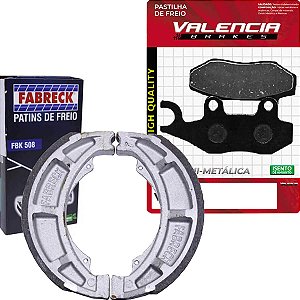 Kit Pastilha + Lona Freio Apache 150 Valencia Brakes/Fabreck