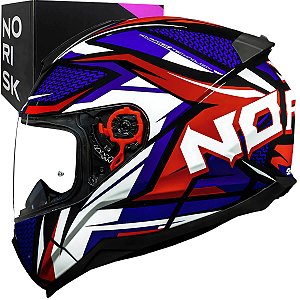 Capacete Razor Sharp Azul/Vermelho Norisk