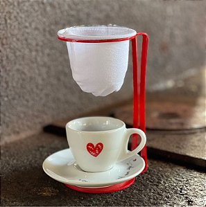 Conjunto de café dose única - Coração