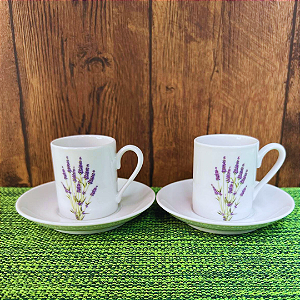 Conjunto de xícaras de café - 4 peças - Lavanda