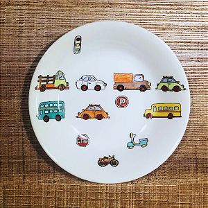 Prato de sopa Transportes - Infantil