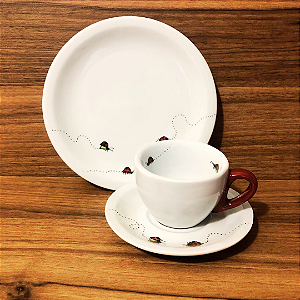 Conjunto de café - 3 peças - Joaninha
