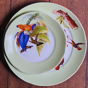 Conjunto de pratos - 2 peças - Beija-flor