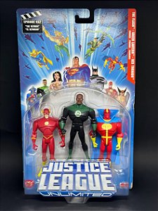 Boneco Articulado Mattel Pack - Flash/Lanterna-Verde/Tornado-Vermelho - Clássico - Liga da Justiça Sem Limites