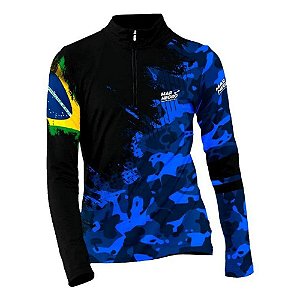 Camiseta Premium Mar Negro - Camuflado Azul - Infantil