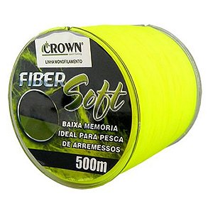 Linha Mono Crown Fiber Soft  Yellow - 500m