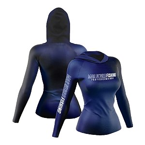 Camiseta Mar Negro Poliamida c Capuz - Marinho