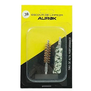Kit de Escovas Aurok - Armas Curtas (Feltro/Latao) .38/ 9MM/.357 Mag Macho - Reposição