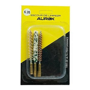 Kit de Escovas Aurok - Armas Curtas (Feltro/Latao). 6.35mm Femea - Reposição