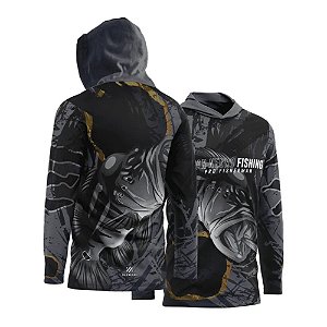 Camiseta Mar Negro Sublimada Capuz - Tucunare Ocelo