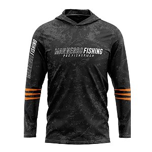 Camiseta Mar Negro Sublimada c Capuz - Estonada Preta