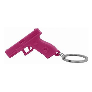 Chaveiro Belica Pistola em Polimero - Rosa