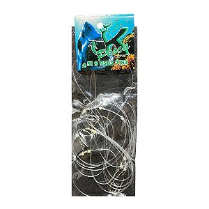 Chicote de Pesca 03 Anzóis - Anti-Enrosco - Cartela