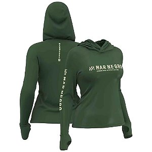 Camiseta Mar Negro Poliamida X protection Capuz - Musgo