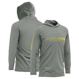 Camiseta Mar Negro XP Protection Capuz Sublimada - Cinza Claro