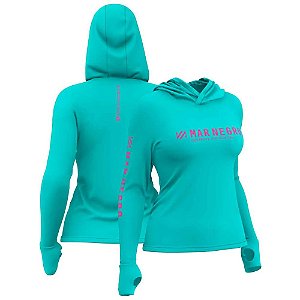Camiseta Mar Negro Poliamida X Protection Capuz - Azul Bebê