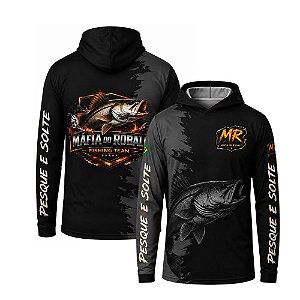 Camiseta Mafia do Robalo Fishing Team Capuz - Preta