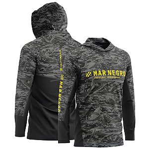 Camiseta Mar Negro Capuz Sublimada - Camuflada Chumbo