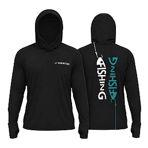 Camiseta Mar Negro Capuz Sublimada - Preto