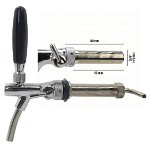 Torneira Italiana Chopp Shank Longo Rosca 8 cm de comprimento +  Espigão Completa